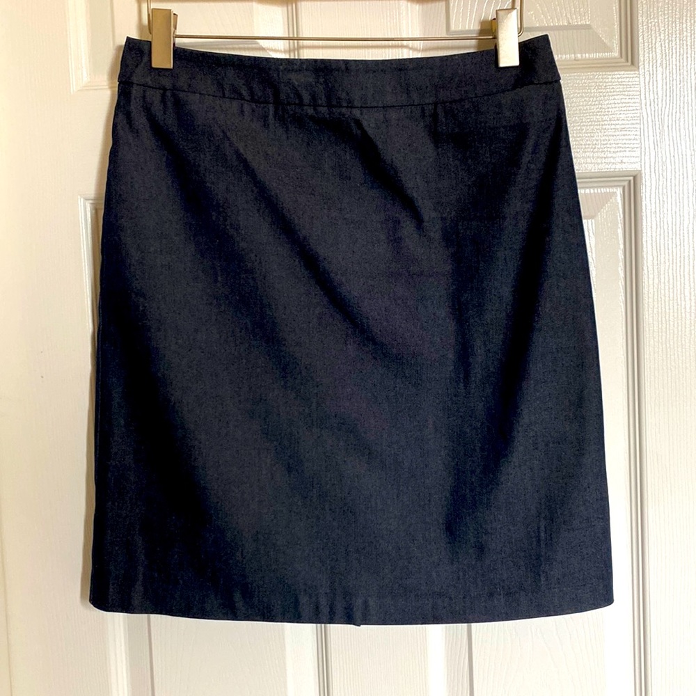 New York & Company Dark Blue Denim Look Skirt 8